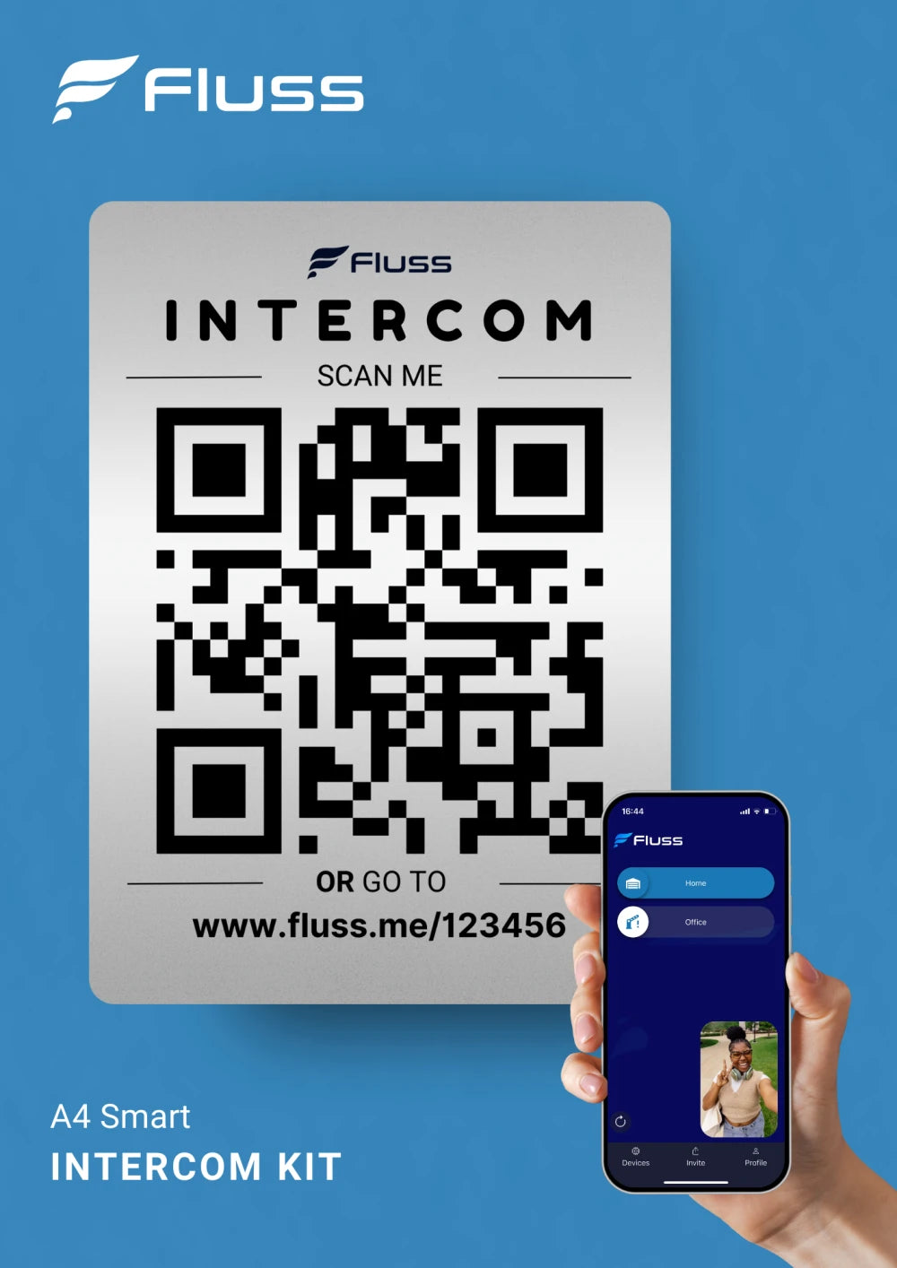 Fluss Smart Intercom - A6 QR - Video & Audio Fluss Intercom A4 | A5 | A6